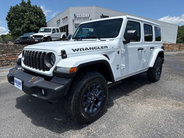 2026 Jeep Wrangler WRANGLER 4-DOOR 85TH ANNIVERSARY EDITION in Bright White Clear-Coat Exterior Paint — front three-quarter view