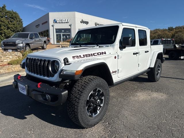 2026 Jeep Gladiator GLADIATOR RUBICON X 4X4 in Bright White Clear-Coat Exterior Paint — front three-quarter view