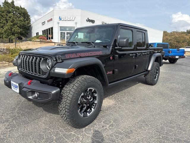 2026 Jeep Gladiator GLADIATOR RUBICON 4X4 in Black Clear-Coat Exterior Paint — front three-quarter view